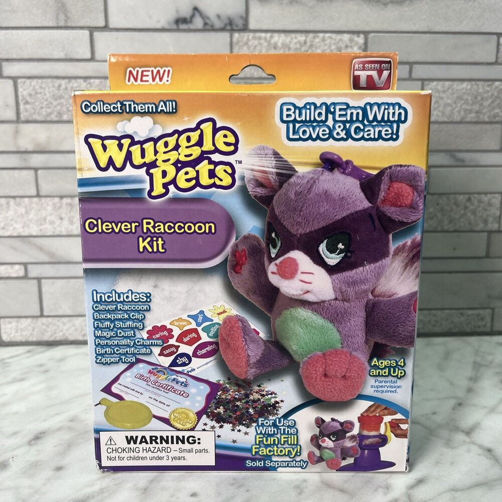 WUGGLE PETS Clever Raccoon Personalize your Wuggle Pet Stuffed Animal keepsake